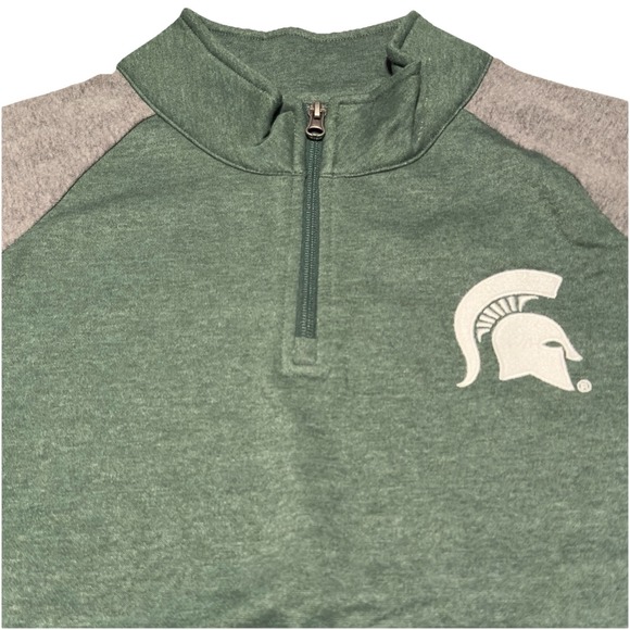 Michigan State Captivating 1/4 Zip Long Sleeve Pullover Men XL Gray Green NWOT - Picture 1 of 9